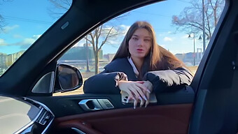 Stefany Kyler'S Anal Pleasure In Car With Pov Blowjob